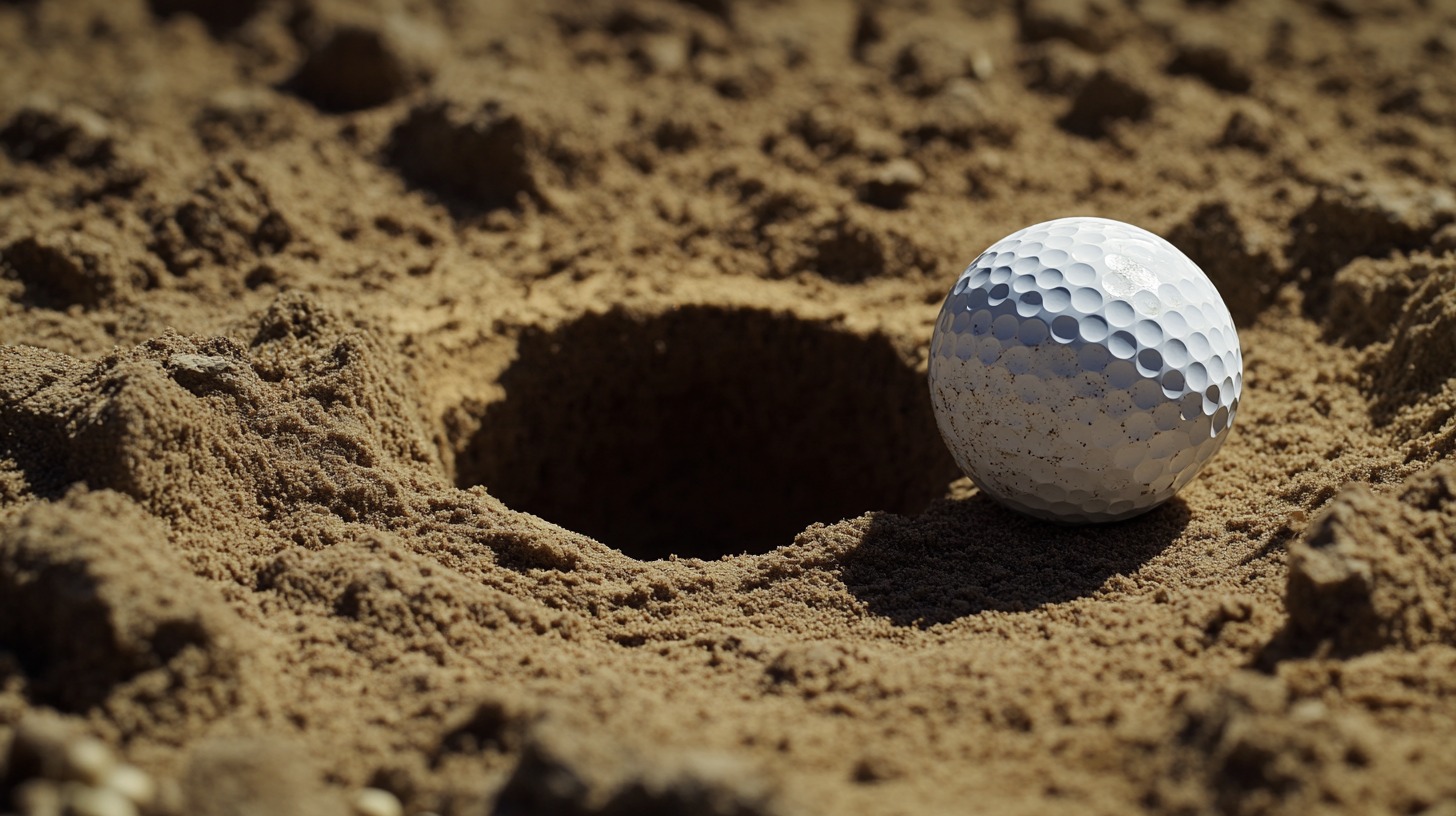 golf ball next to a hole on a golf course